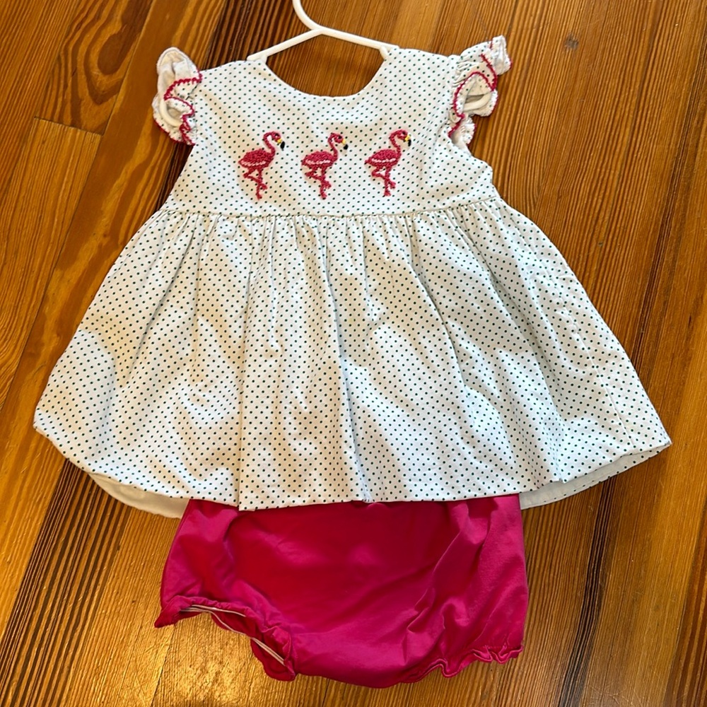French Knot Flamingo Diaper set in 3T